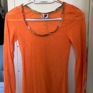 Free people orange long sleeve